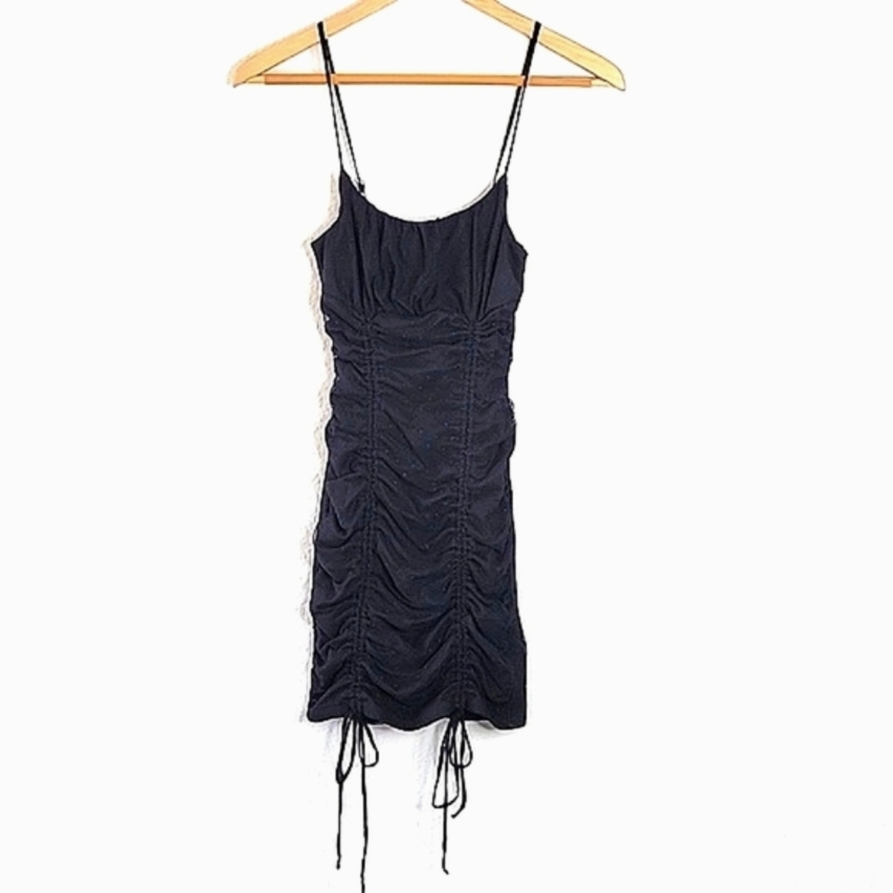 LIVE TO BE SPOILED Black Bodycon Mini Dress size XS Mesh LBD Clubwear Whimsigoth
